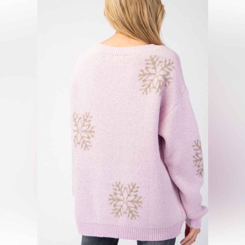 3823 Size Large EASEL DEER PATTERN KNIT SWEATER PULLOVER - Picture 3 of 4